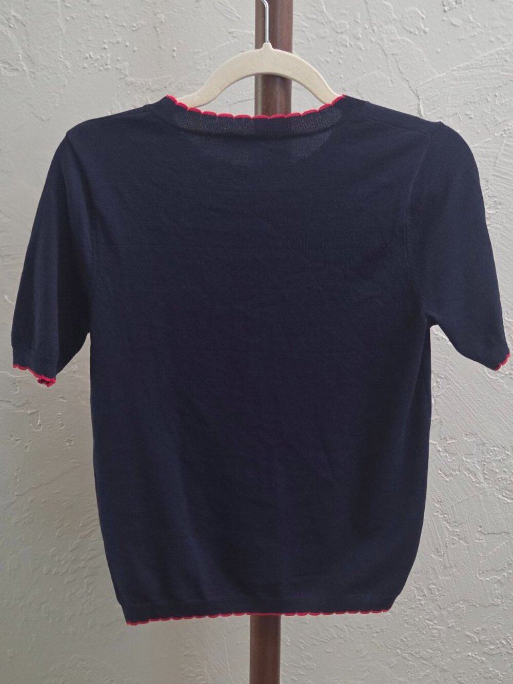 T20. Navy Lobster Short Sleeve Sweater - Picture 2 of 4